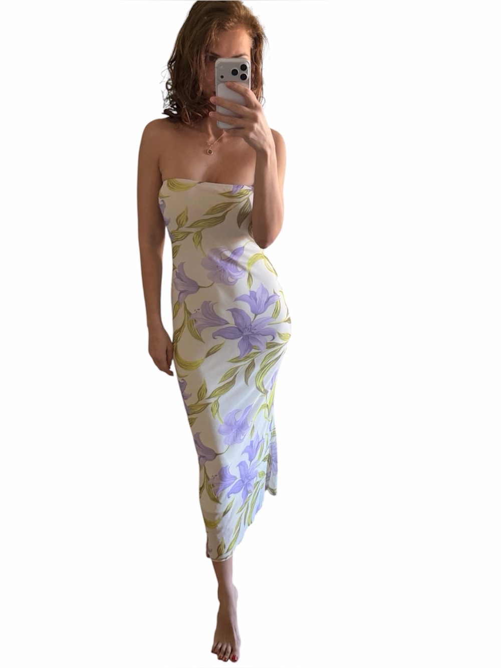 Nwt See You Monday floral tube maxi dress mesh size M